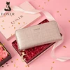 FOXER Women Cow Leather Long Wallet Valentine's Day Gift Fashion Lady Wristband Clutch Purse Cellphone bag Female Card Holder ► Photo 1/6