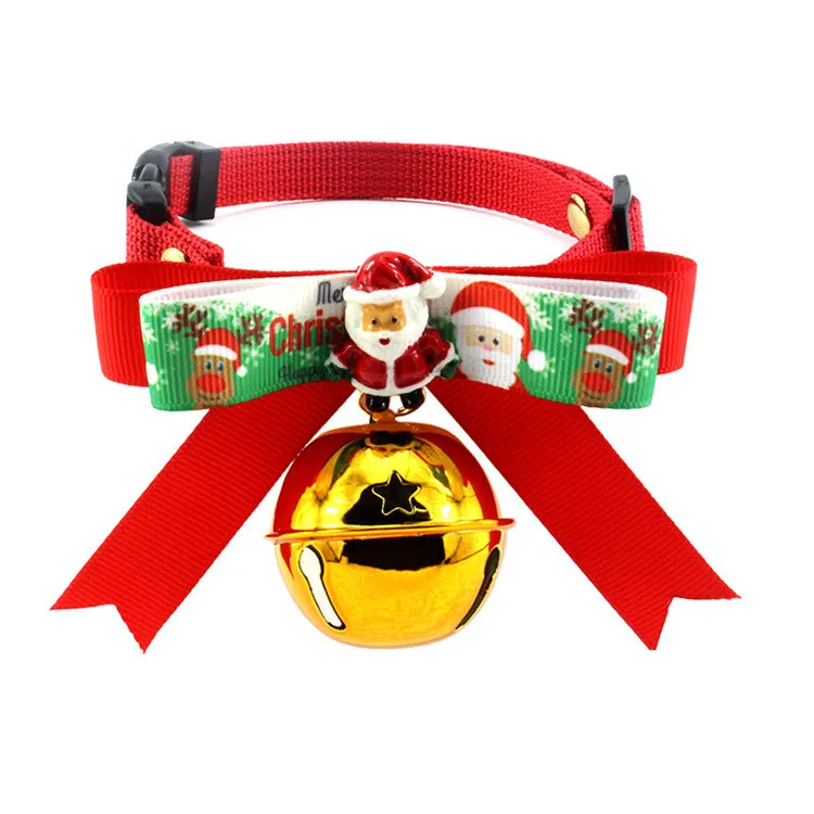 

Christmas pet collar Halloween dog collars copper bells cat neckband ribbon bow pet supplies