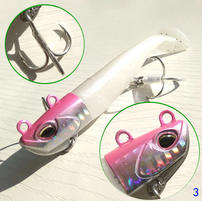 27g pink 1pc 1 шт., 14 г, 21 г, 27 г, 35 г, 42 г, 50 г, 75 г, морская пуля, морской бас, Снэппер, приманка для рыбалки, джиг-голова, Мягкая приманка, приманка для рыбалки, приманка - Цвет: 27g pink 1pc