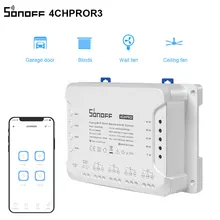 SONOFF – interrupteur de lumière Wifi 4CH PRO R3, télécommande 433 Mhz RF, contrôleur de maison Intelligent sans fil, 4 canaux/Gang