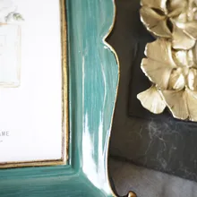 2 шт новая смола ретро фоторамка украшения для дома-черновато-зеленый и золотой лист гинкго