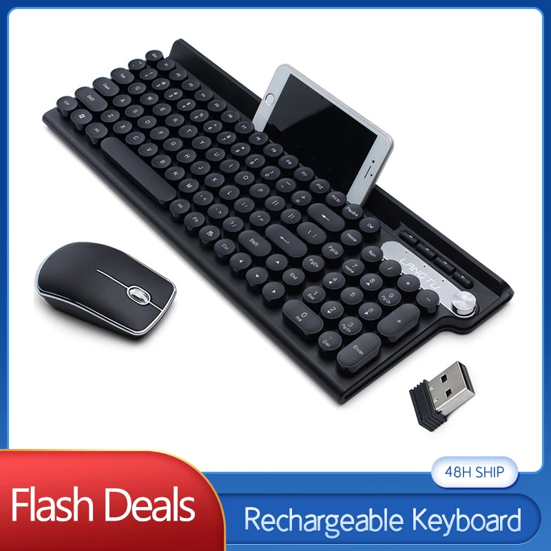 

Rechargeable Wireless Keyboard and Mouse Desktop Computer Notebook Accessories 2.4g Mouse 1500dpi Ergonomic Keyboards PC Laptop