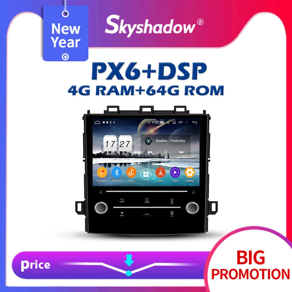 Автомобильный DVD-плеер Carplay PX6 720P DSP Android 10 0 4 гб + 64 9 дюймов IPS GPS авто RDS радио wi-fi LTE