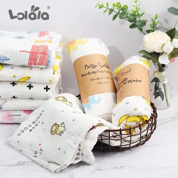 

Muslin Swaddles Baby Blankets Bath Gauze Photography Accessories Bedding For Newborn Towel Swaddles Blankets Breastfeeding Cover