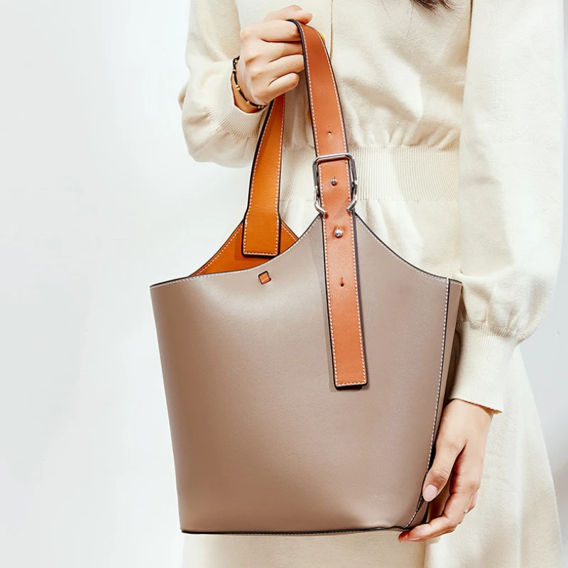 MAHEU, высокая мода, роскошный дизайн, кожаная сумка с пряжкой, коровья кожа, женская сумка на плечо, женская сумка, простая комбинированная сумка