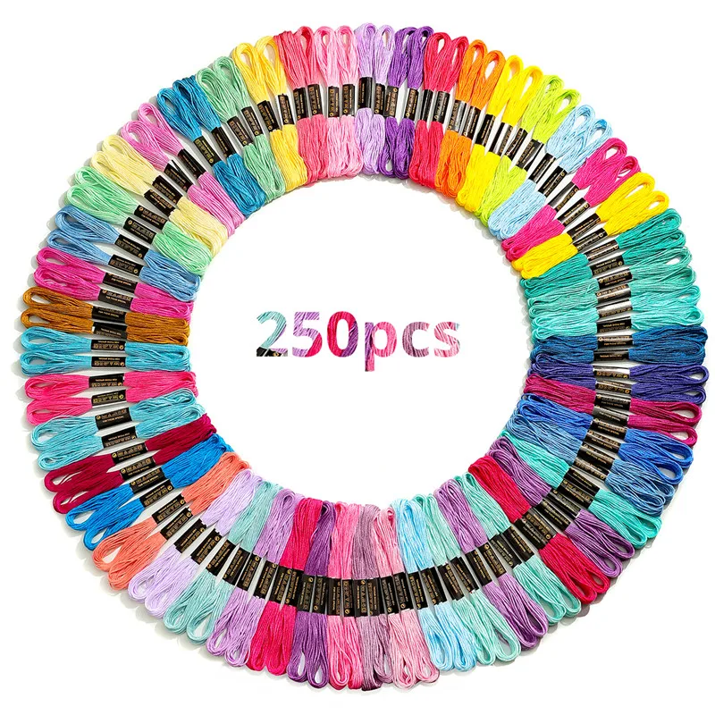 

100/124/150/200/250 Colors Cross Stitch Floss Thread Cotton Sewing Skeins Embroidery Threads Floss Kit for Embroidery Kit