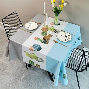

Cactus Tablecloth Living Room Dining Table Decorative Tablecloth Waterproof Oil Resistant Tablecloth