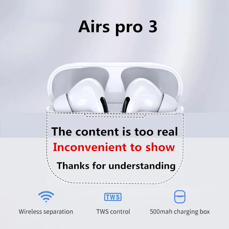 

Airs Pro 3 bluetooth headset TWS wireless headset HiFi music earplugs sporty for IOS Android phones