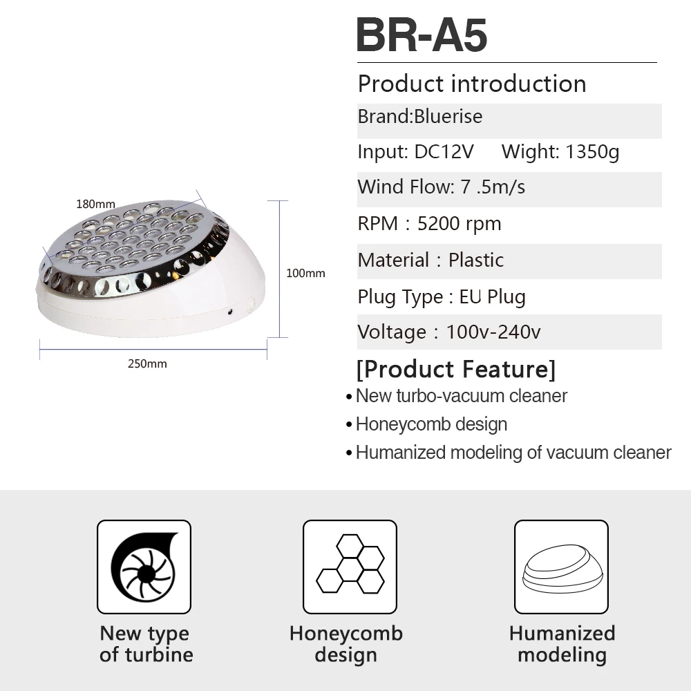 Kaufen BR Neue 60W Turbine Nagel Staubsauger für Maniküre Low Noise Nagel Staub Collector Extractor Leistungsstarke Maschine Staub Vakuum nägel