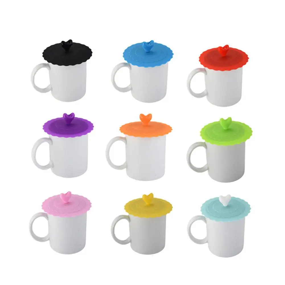 Cute Water Drinking Cup Lid Silicone Anti-dust Bowl Cover Cup Seals Glass Heat Resistant Tea Cup Lids