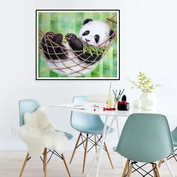 

Panda Green bamboo Diamond Painting animal Round Full Drill Cartoon child DIY Mosaic Embroidery 5D Cross Stitch decor gift M702