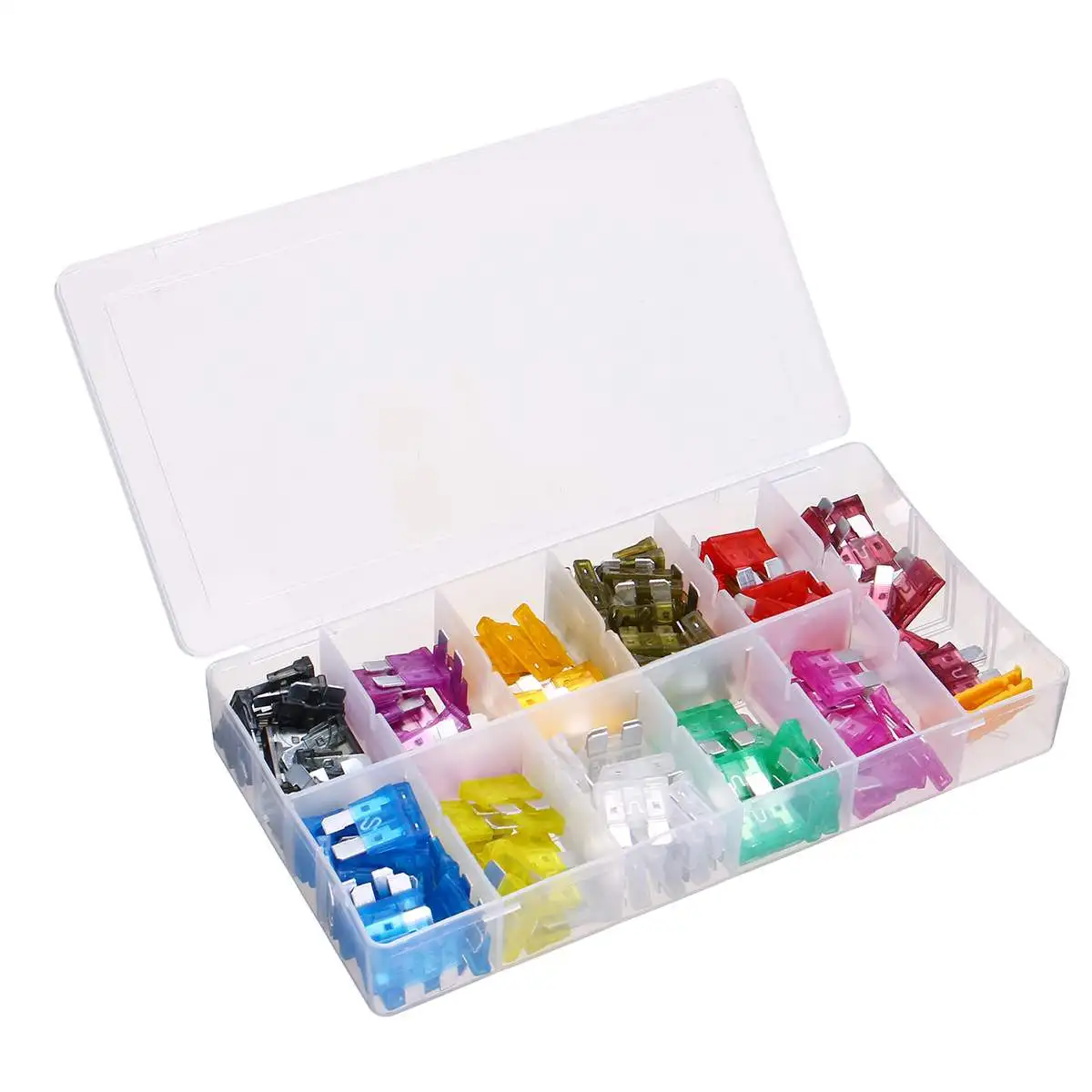 140 шт. предохранители для автомобиля 2A 3A 5A 7.5A 10A 15A 20A 25A 30A 35A 40A Ампер автоматический лезвие Тип предохранитель комплект с коробкой для зажима