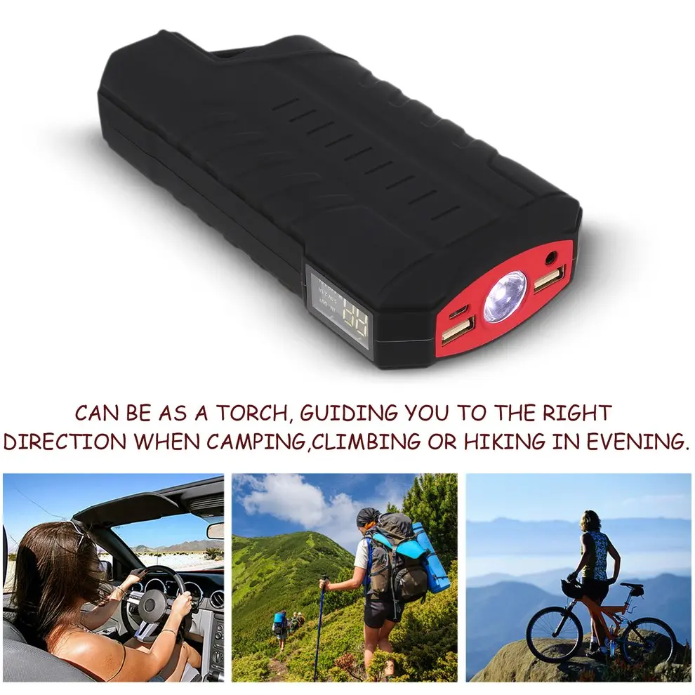 Ёмкость 12V 4 USB Портативный мини-автомобиль аварийный прыжок стартовый усилитель Зарядное устройство Мощность банка для аварийного автомобиля Зарядное устройство
