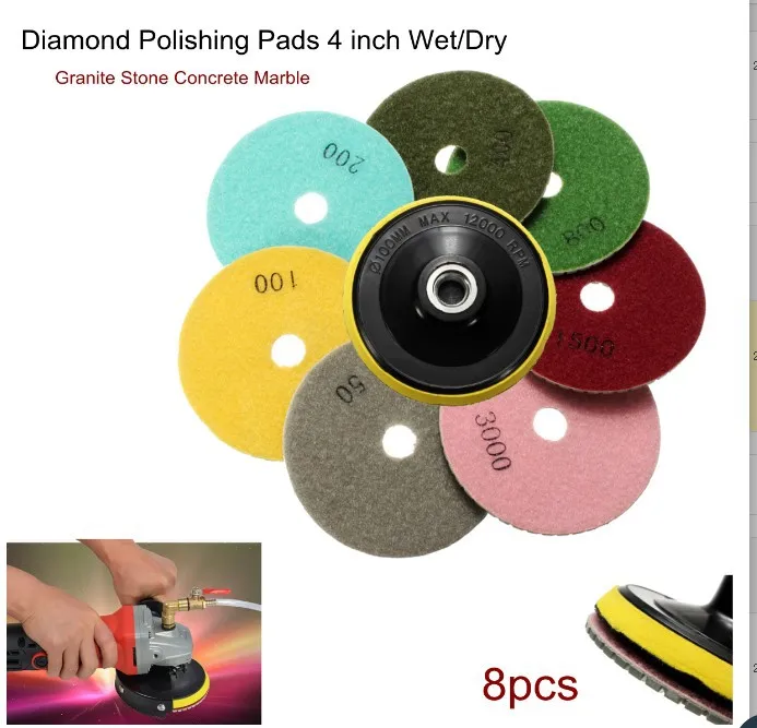 

8 Pieces 4-Inch Diamond Polishing Pad