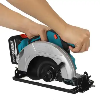 Buy Home DIY Electric Saw 3800RPM 288VF Battery Circular Saw Cutting Machine Handle Power Work Heavy Duty Wood Steel Cutting Tools