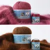 Drop Shipping 50+20g/set Long Plush Mink Cashmere Yarn Fine Quality Hand-Knitting Thread For Cardigan Scarf Suitable for Woman 5