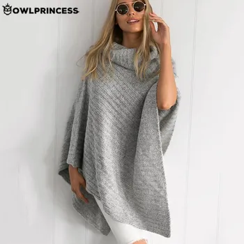 

Daily suit OWLPRINCESS New Fashionable Irregular Turtleneck Sweater Warm Comfortable Long Sweater Pullover Femme Knitwear