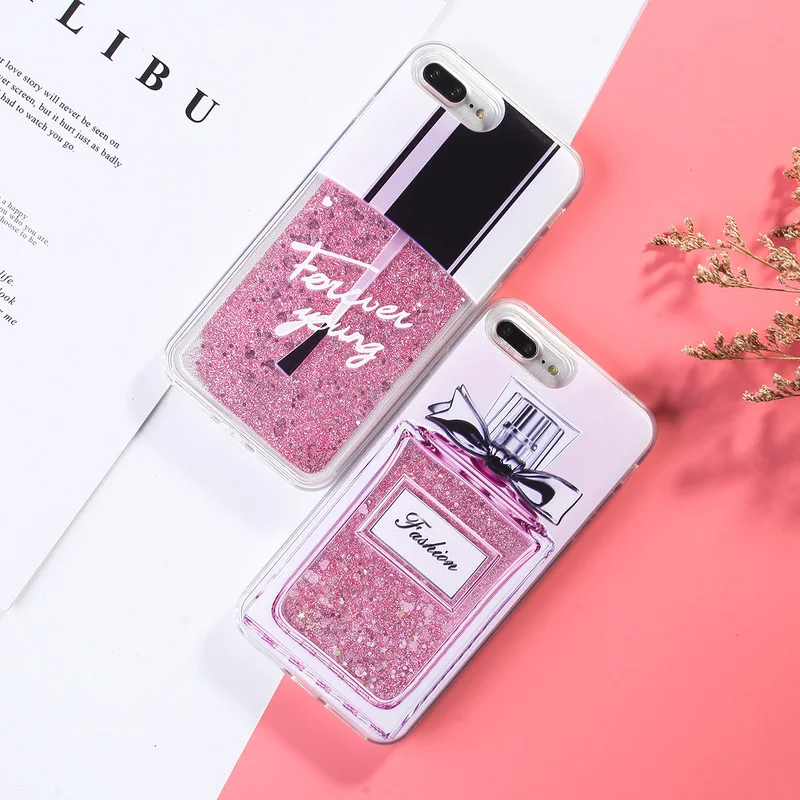 

For iPhone 7 Plus Case Liquid Glitter Case For iPhone 7 8 6 6S Plus 5 5S SE X XS XR XS Max Soft Dynamic Quicksand Phone Cover