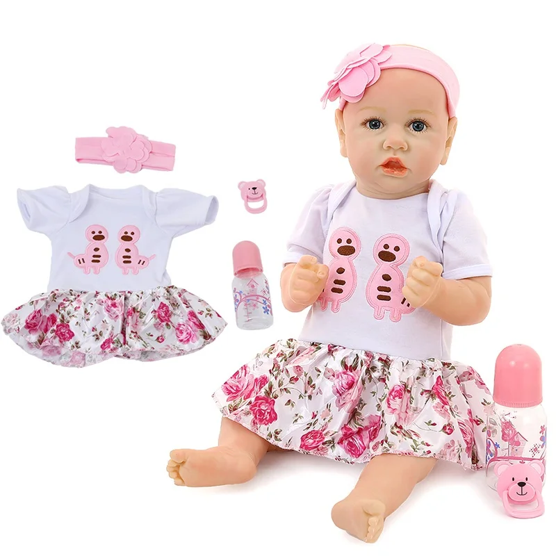 23/" Lifelike Full Body Silicone Girl Baby Doll Newborn Preemie Dolls Babies
