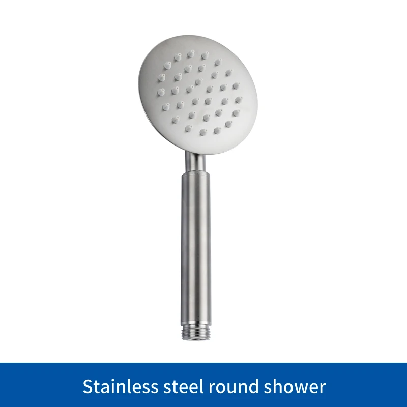 Hand Shower Only 304 комплект для ручного душа из нержавеющей стали одномодовая круглая насадка для душа настенное сиденье для душа и шланг - Цвет: Hand Shower Only