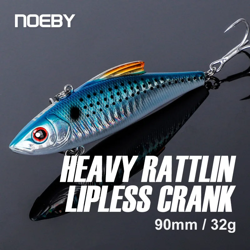 Noeby 90mm 33g Rattling and Vib for Winter Sinking Vibes Artificial Baits Sea Crankbaits Rattlins for Winter Fishing Lures