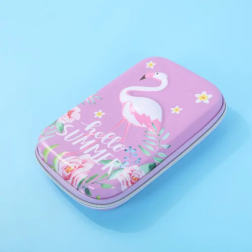 school pencil case Пенал для карандашей с единорогом Фламинго школьные принадлежности 3D estuche escolar Kawaii trousse scolaire stylo pencilcase kalem kutusu - Цвет: school pencil case