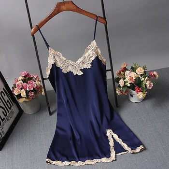 

Sexy Strap Nightgown Kimono Bathrobe Gown Satin Lady Nightdress Intimate Lingerie Sexy Nightwear Sleepwear Homewear Summer new