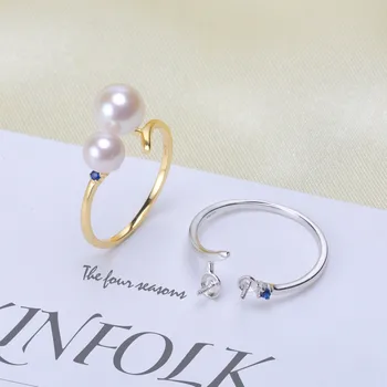 

DIY Accessorys S925 Sterling Silver Fashion Pearl Ring Accessory Adjustable Ring Mountings DIY Rings Jewelry Making Gift