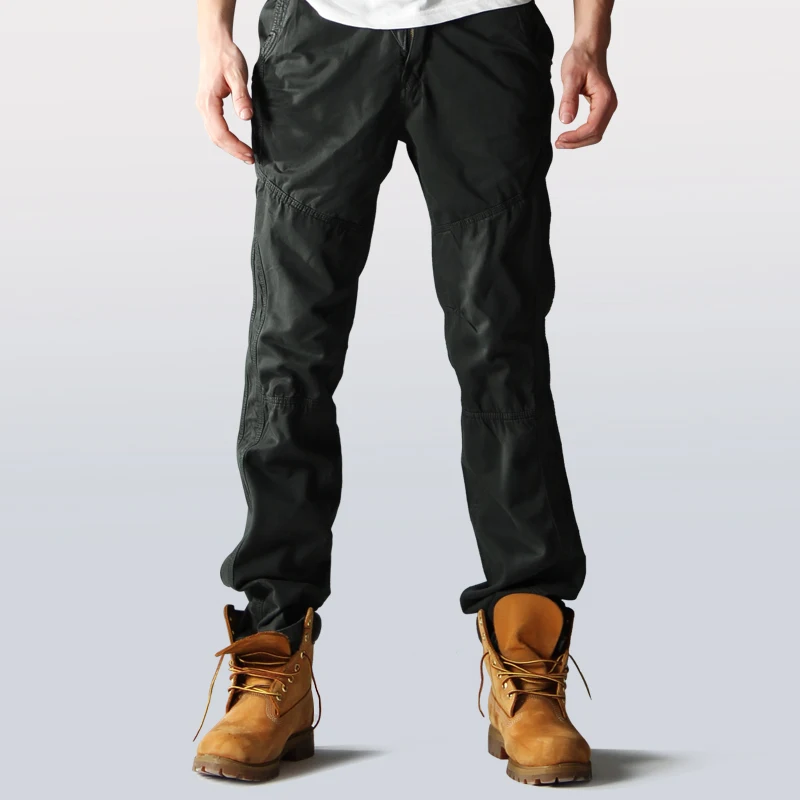 

Men's Cotton Retro Straight Trousers Safari Style Pockets Casual Pants Military Outside A30