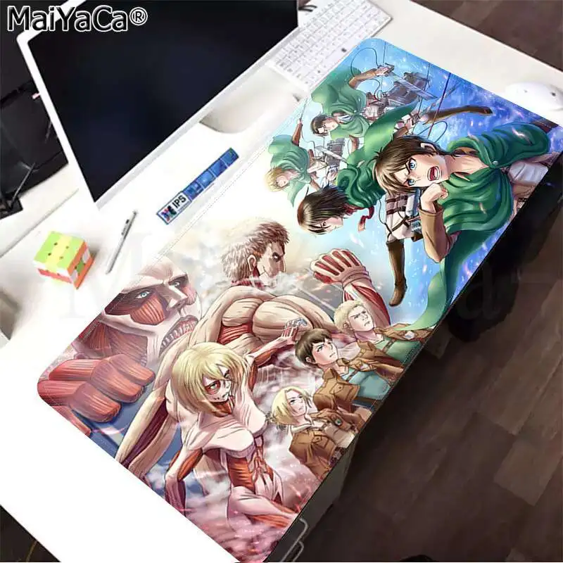 Lock Edge 30x80cm MaiYaCa Лидер продаж Аниме атака на Титанов офисные мыши геймер силиконовый коврик для мыши большой коврик для мыши клавиатуры коврик - Цвет: Lock Edge 30x80cm