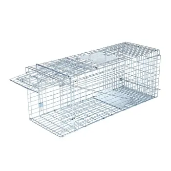

Humane Animal Trap 32x12x12cm Steel Cage Live Trap Hamster Cage Rodent Control Skunk Rabbit Opossum Cage Bait Pan