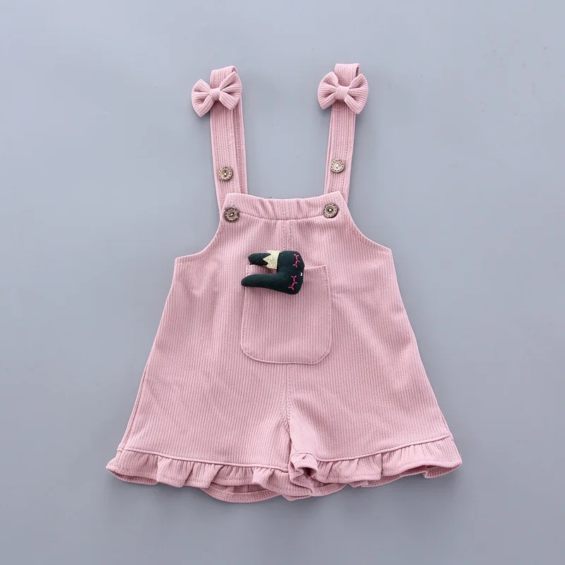 2Pcs/Set Children Clothing Baby Girls T-Shirts Bib Shorts Toddler Cartoon Fashion Cotton Infant Clothes Suit kids clothing set girls clothing set