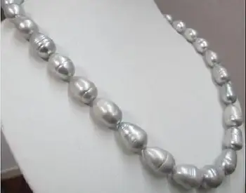 

18" 10-11MM TAHITIAN GRAY GREY NATURAL PEARL NECKLACE NO INCLUDING BRACELET @