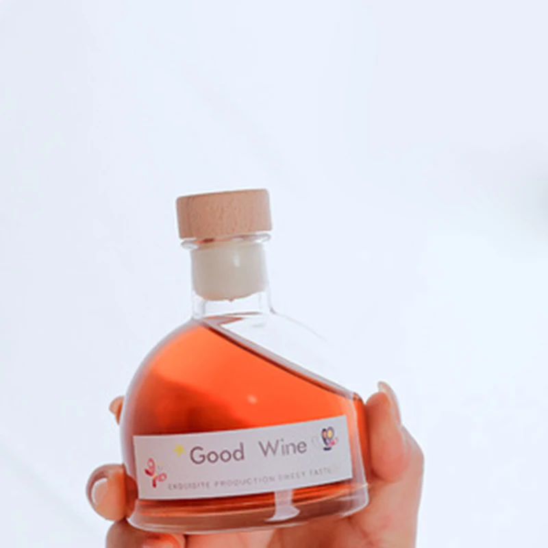Small glass wine bottle transparent sealed bottle with lid household good-looking storage bottle storage tank 100ML/150ML/200ML 4