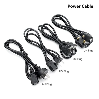 3PIN EU Power Cord US UK AU Plug IEC C13 Power Adapter Cable For Dell Desktop PC Monitor HP Epson Printer LG TV Projector 1