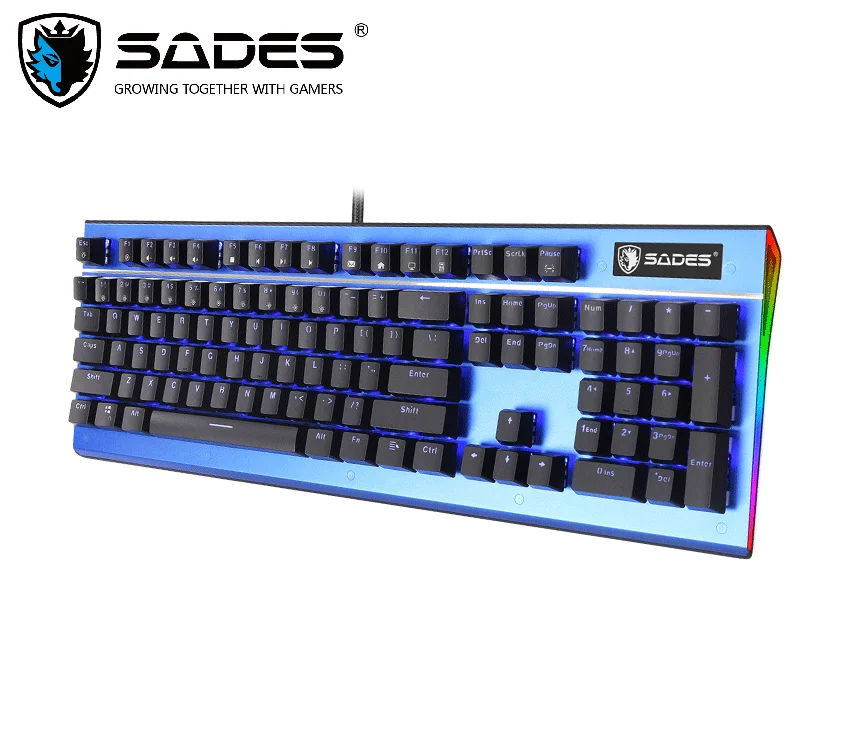 SADES клавиатура K13 Механическая игровая 104 клавиши USB разъем Kailh синий