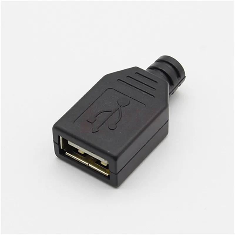 100 шт. Тип у муфтовый стыковочный USB 2,0 4 Pin разъем с черной Пластик крышка