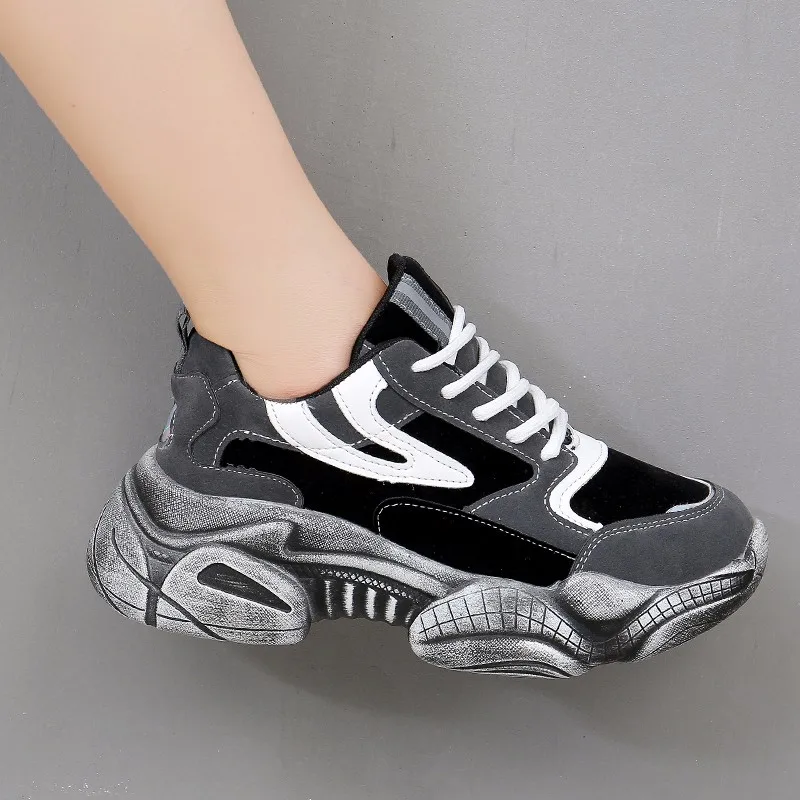

Ins explosion Vintage dirty shoes Platform dad shoes 2019 Autumn Women’s Casual Shoes Sneakers Ladies Trainers zapatos de mujer