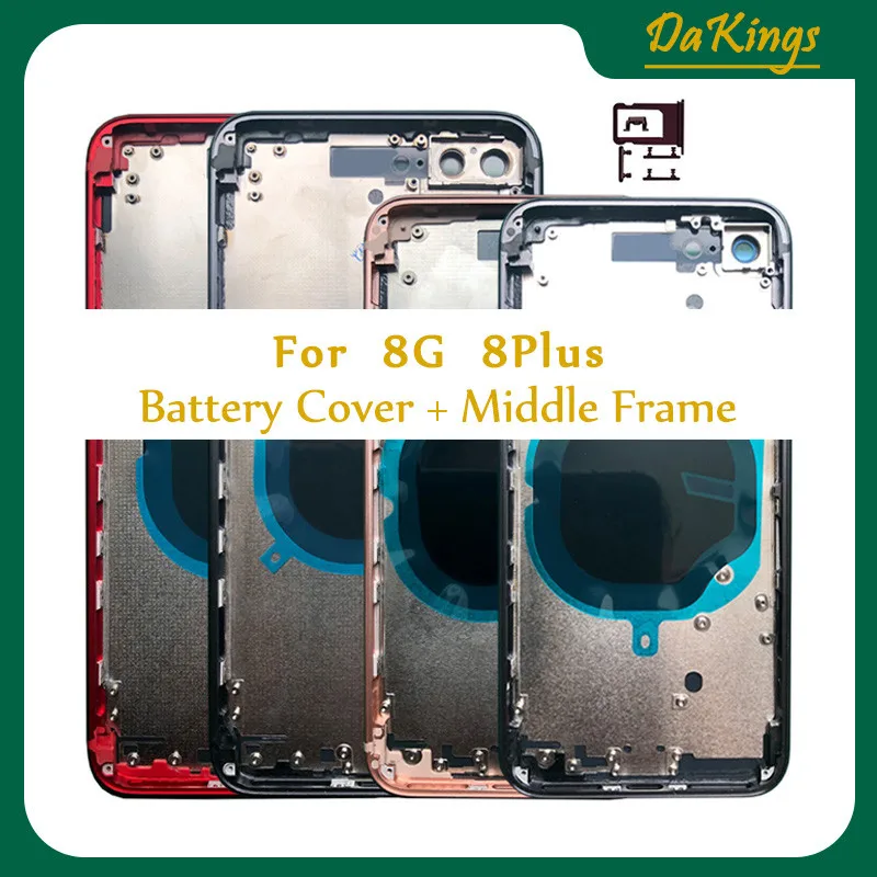 High Quality Housings for iphone 8 8 Plus 8P Back Housing Battery Door Cover Middle Frame Chassis with Glass Assembly CE or Not