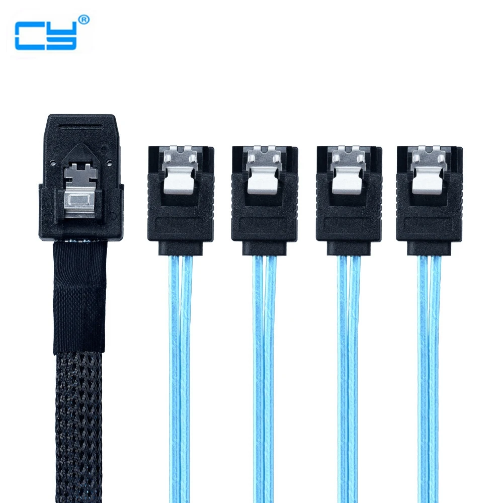 Высокоскоростной внутренний SFF8087 Mini SAS 36 Pin штекер для SATA 7 Pin женский кабель SFF-8087-кабель SATA 1 м передний пробольный кабель