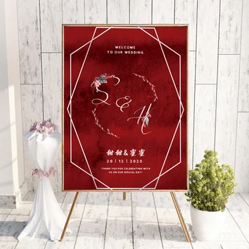 

free shipping wedding favor bride and groom custom logo canvas personalize Welcome sign card poster Engagement party decoration