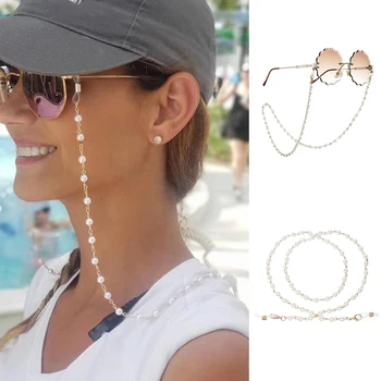

2020 Chic Fashion Reading Glasses Chain for Women Girls Metal Sunglasses Casual Pearl Beaded Eyeglass Chain for Glasses bijoux
