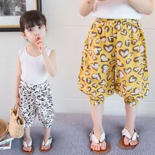 Детская одежда для маленьких девочек; шаровары для девочек; Новинка года; Летние Стильные брюки; повседневные модные женские брюки в Корейском стиле