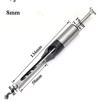 

7 Pcs 6-12.7mm Square Hole Saw Drill Bit Set Mortising Chisel Auger Drills Tools