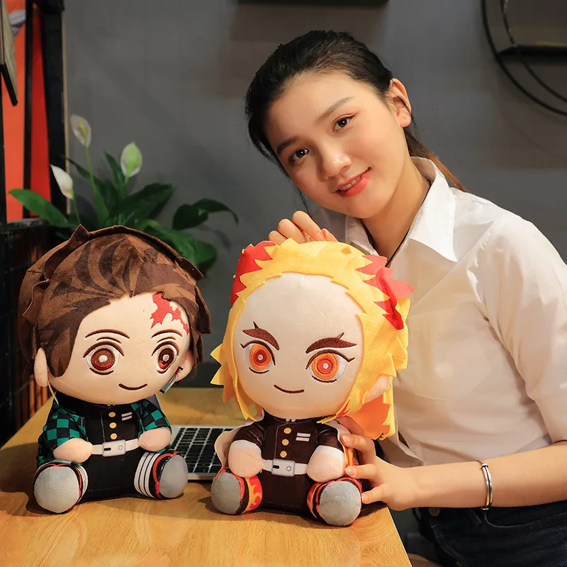 Anime Demon Slayer: Kimetsu No Yaiba Kamado Tanjirou Cosplay Plush Doll Pillow Kawaii Stuffed Toy Children’S Gift