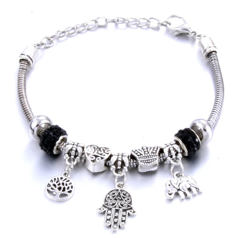 Античные оригинальные браслеты-шармы в форме сердца из бергамота для женщин, брендовые браслеты и браслеты из стеклянных бусин, ювелирные изделия DIY, подарки