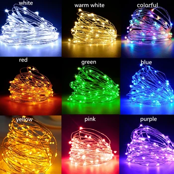 

LED String Light Silver Wire Fairy Warm White Garland Home Birthday Wedding Party Curtain Decoration Holiday Christmas Lights 3M