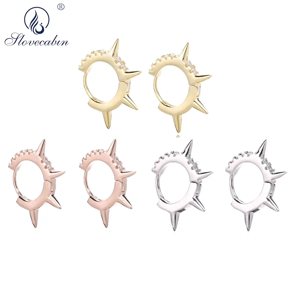 

Slovecabin 925 Sterling Silver Quadruple Bullet Hoops Earring Loops Circle Around Huggies Ring Ear 2019 New Designer Jewelry