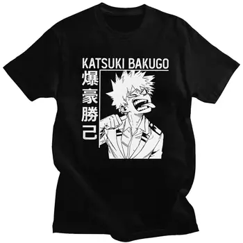 

Funny Men's Katsuki Bakugo Boku No Hero Academia T-Shirt Cotton Anime Tee Shirt Short Sleeve Manga All Might Tshirt Merch Tops