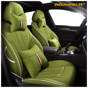 

ZHOUSHENGLEE Custom FLAX car seat covers set For NISSAN Patrol Sunny QUEST Terra Navara NV200 Paladin KICKS MAXIMA Murano LANNI